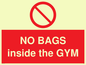 PP6169: NO BAGS inside the GYM