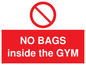 PP6169: NO BAGS inside the GYM