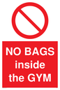 PP6169: NO BAGS inside the GYM