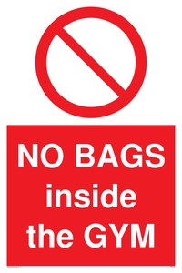 PP6169: NO BAGS inside the GYM
