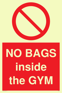 PP6169: NO BAGS inside the GYM