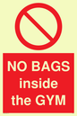PP6169: NO BAGS inside the GYM