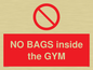 PP6169: NO BAGS inside the GYM