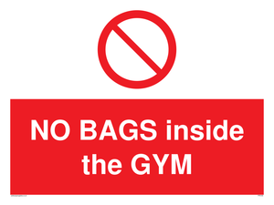 PP6169: NO BAGS inside the GYM