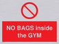 PP6169: NO BAGS inside the GYM