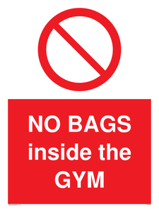 PP6169: NO BAGS inside the GYM
