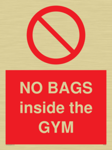 PP6169: NO BAGS inside the GYM