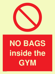PP6169: NO BAGS inside the GYM