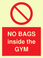 PP6169: NO BAGS inside the GYM