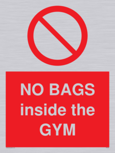 PP6169: NO BAGS inside the GYM