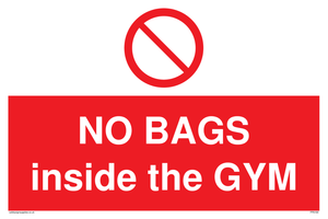 PP6169: NO BAGS inside the GYM