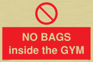 PP6169: NO BAGS inside the GYM