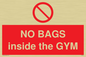 PP6169: NO BAGS inside the GYM
