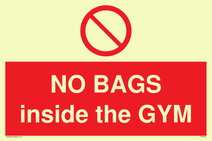 PP6169: NO BAGS inside the GYM