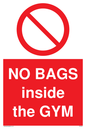 PP6169: NO BAGS inside the GYM