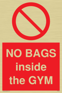 PP6169: NO BAGS inside the GYM