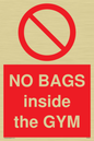 PP6169: NO BAGS inside the GYM