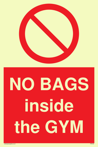 PP6169: NO BAGS inside the GYM