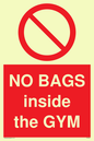 PP6169: NO BAGS inside the GYM