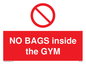 PP6169: NO BAGS inside the GYM