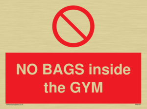 PP6169: NO BAGS inside the GYM