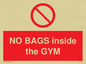 PP6169: NO BAGS inside the GYM