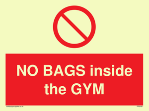 PP6169: NO BAGS inside the GYM