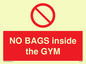 PP6169: NO BAGS inside the GYM