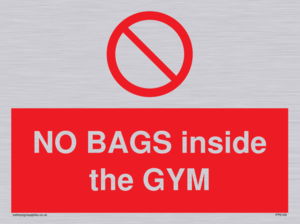 PP6169: NO BAGS inside the GYM