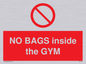 PP6169: NO BAGS inside the GYM