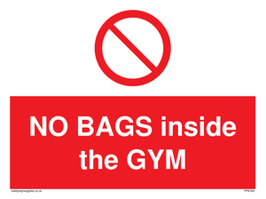 PP6169: NO BAGS inside the GYM
