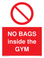 PP6169: NO BAGS inside the GYM