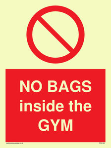 PP6169: NO BAGS inside the GYM