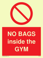 PP6169: NO BAGS inside the GYM