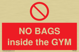 PP6169: NO BAGS inside the GYM