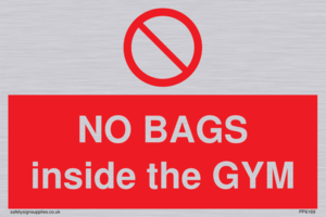 PP6169: NO BAGS inside the GYM