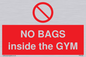 PP6169: NO BAGS inside the GYM