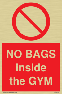 PP6169: NO BAGS inside the GYM