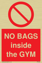 PP6169: NO BAGS inside the GYM