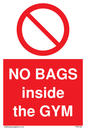 PP6169: NO BAGS inside the GYM