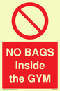 PP6169: NO BAGS inside the GYM