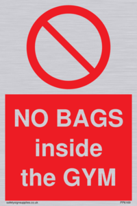 PP6169: NO BAGS inside the GYM