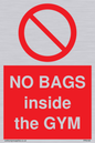 PP6169: NO BAGS inside the GYM