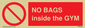 PP6169: NO BAGS inside the GYM
