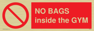 PP6169: NO BAGS inside the GYM