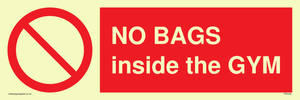 PP6169: NO BAGS inside the GYM