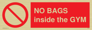 PP6169: NO BAGS inside the GYM
