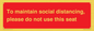 PP7025: To maintain social distancing, please do not use this seat