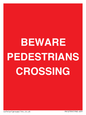 PR12799: BEWARE PEDESTRIANS CROSSING