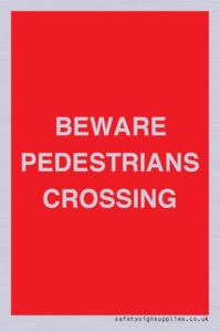 PR12799: BEWARE PEDESTRIANS CROSSING